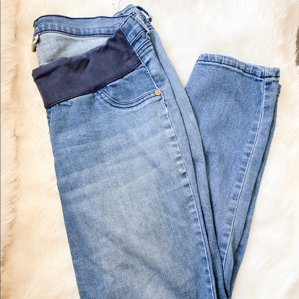 Indigo blue maternity skinny jeans